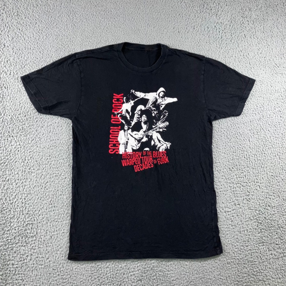 School of Rock T-Shirt Men Medium History of the Blues Warped Tour Funk Black